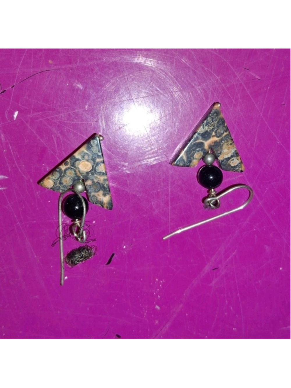 Multicolor Metal Triangle Dangle Drop Earrings Hook Closure Fashion Jewelry